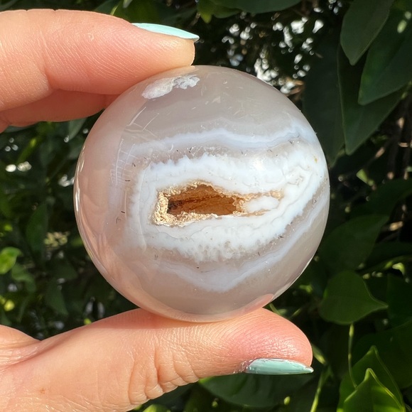 Translucent Flower Agate Sphere - Picture 3 of 9